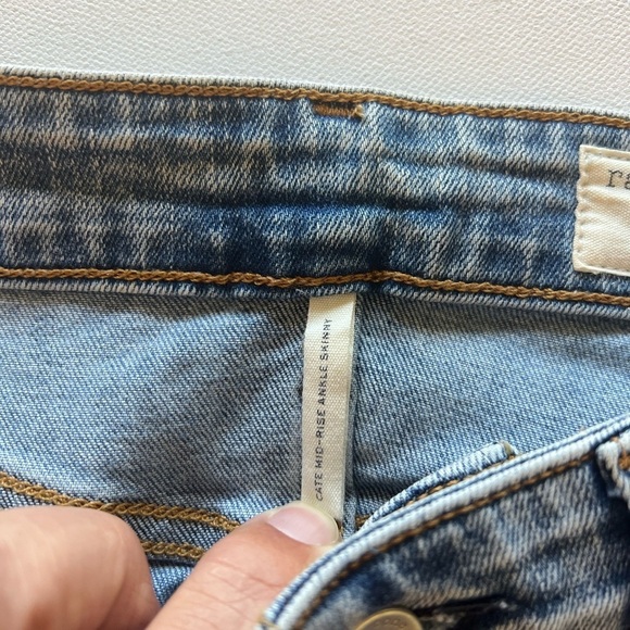 Rag & Bone Women’s Mid Rise Ankle Skinny Stretch Blue Jeans Size 25 (26x25) (D3) - Picture 6 of 11